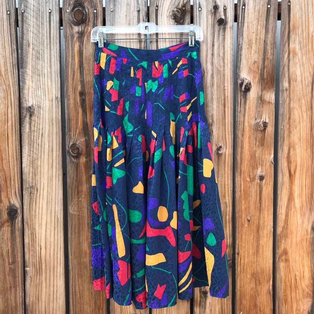 Flora Kung, Vintage, Multi-colored, 100% Silk Maxi